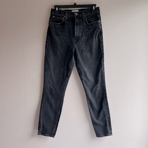 Agolde pinch waist skinny black faded denim jeans